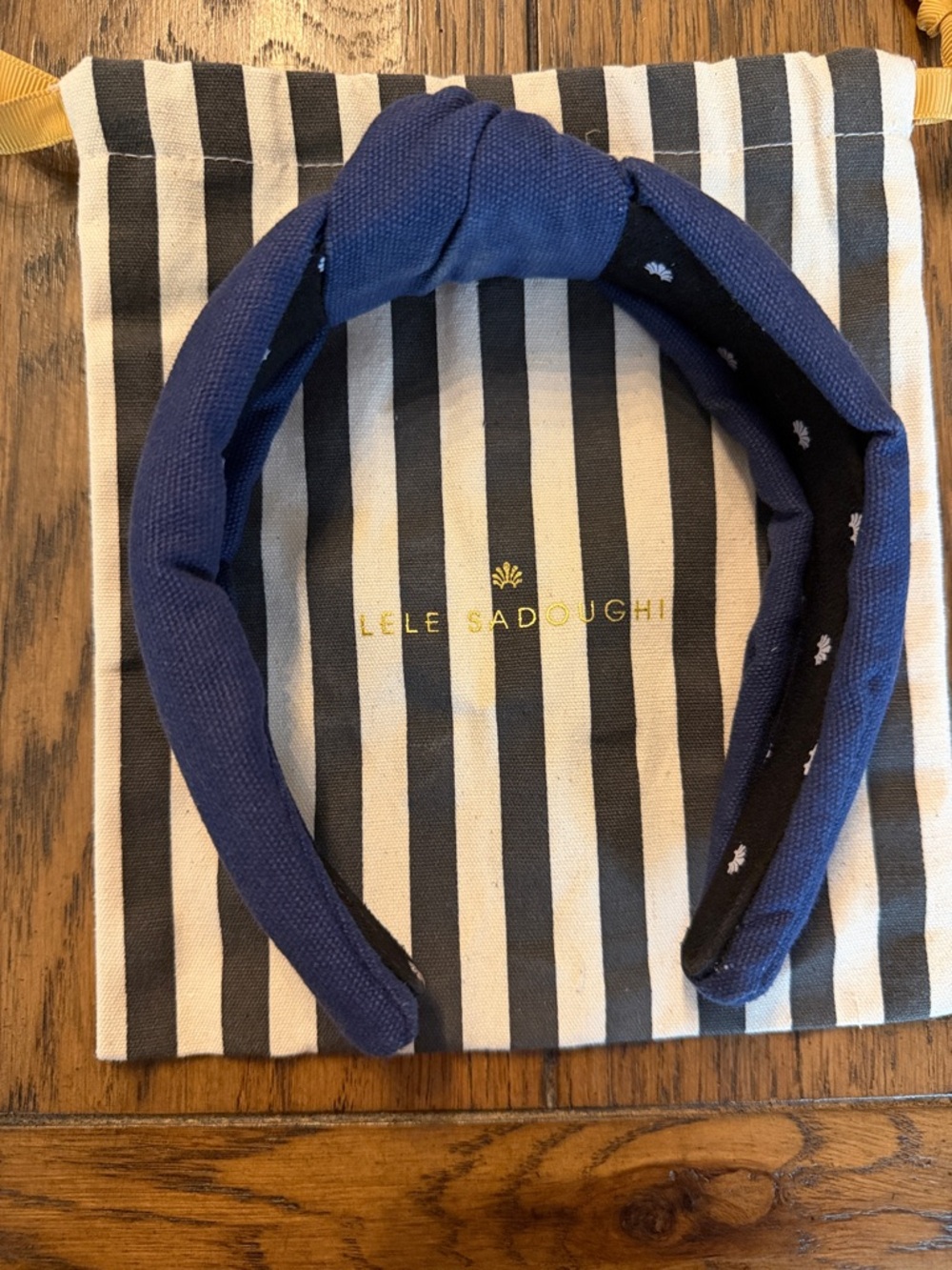 Lele Sadoughi Navy Knotted Headband